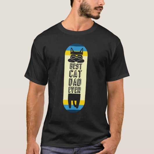 Best Cat Dad Ever Board Glaseert papa's Da T-shirt (Voorkant)