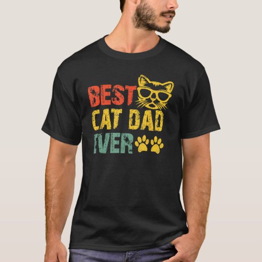 Best Cat Dad Ever  Cat Daddy Fathers Day 2023 1 T-shirt (Voorkant)