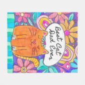 Best Cat Dad Ever Cat Gift for Dad Blanket Fleece Deken (Voorkant (Horizontaal))