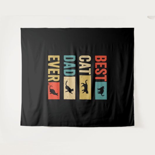 Best Cat Dad Ever Cat Lovers Cat Dad Wandkleed (Voorkant (horizontaal))