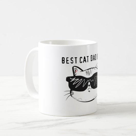 Best Cat Dad Ever Cup Koffiemok (Voorkant links)