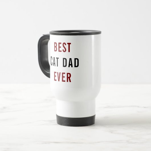 Best Cat Dad Ever | Custom Father’s Day Reisbeker (Voorkant links)