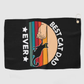 Best Cat Dad Ever Fist Bump Golfhanddoek (Horizontaal)