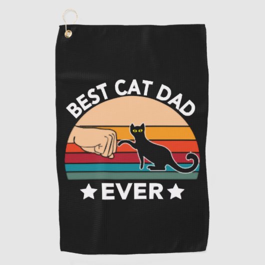 Best Cat Dad Ever Fist Bump Golfhanddoek (Voorkant)