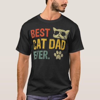 Best Cat Dad Ever  Funny Cat Dad Father Vintage Gi T-shirt