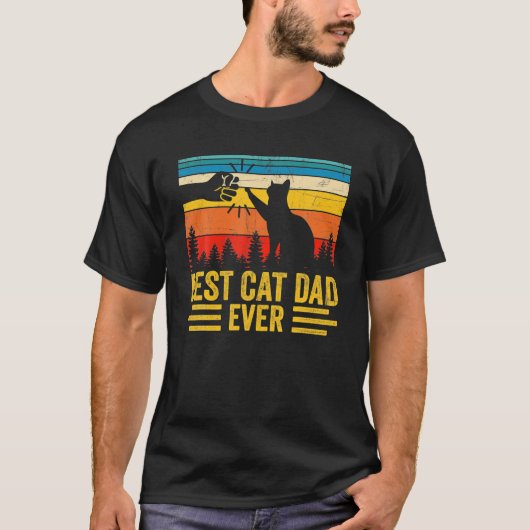 Best Cat Dad Ever Funny Cat Daddy Father Day T-shirt (Voorkant)