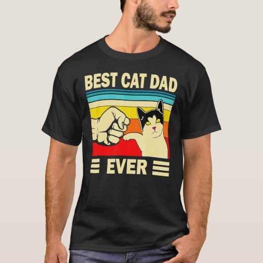 Best Cat Dad Ever Funny Cat Daddy Father Day T-shirt (Voorkant)