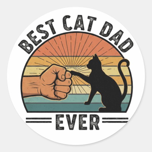 Best Cat Dad Ever  Funny Cat Lover Sticker (Voorkant)