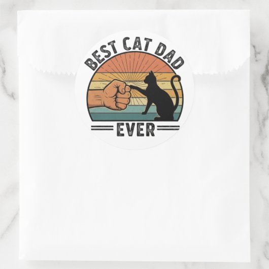 Best Cat Dad Ever  Funny Cat Lover Sticker (Tas)