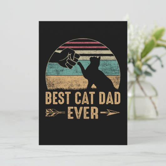 Best Cat Dad Ever Funny Daddy Cat Happy Save The Date (Staand voorkant)