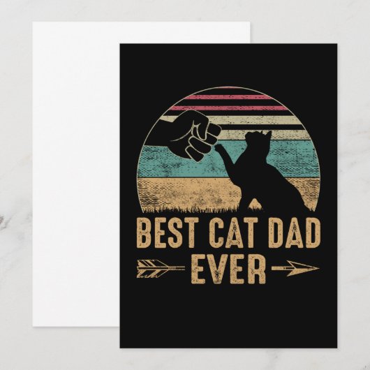 Best Cat Dad Ever Funny Daddy Cat Happy Save The Date (Voorkant / Achterkant)