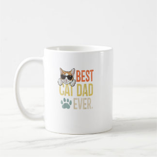 Best Cat Dad Ever Funny Retro Cat Lover Fathers Da Koffiemok