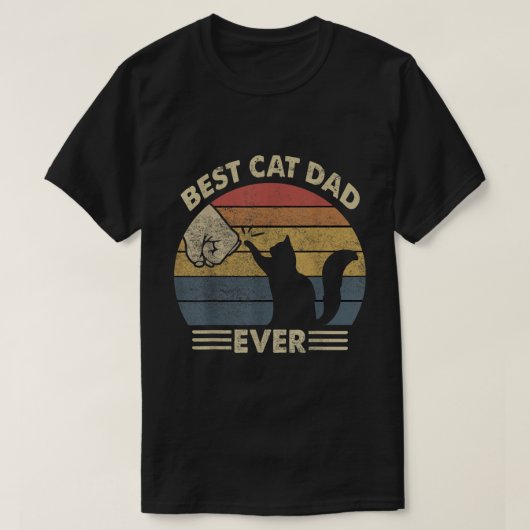 Best Cat Dad Ever Funny Retro Fist Bump T-shirt (Design voorkant)