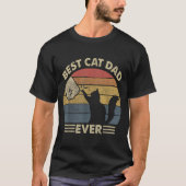 Best Cat Dad Ever Funny Retro Fist Bump T-shirt (Voorkant)
