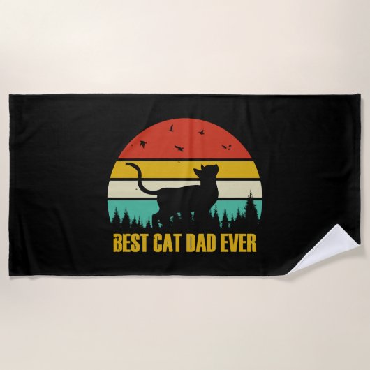 Best Cat Dad ever Geschenk Strandlaken (Voorkant)