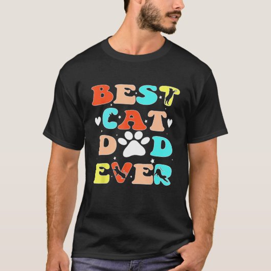 Best Cat Dad Ever Happy Father Day 2023 Patte de c T-shirt (Voorkant)