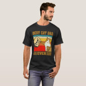 Best Cat Dad Ever  Kitten Cat Fist Bump Retro Vint T-shirt (Voorkant volledig)