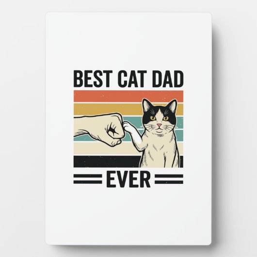 Best Cat Dad Ever Retro Cat Fist Bump Shirt_1 Fotoplaat (voorkant)
