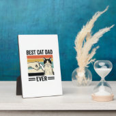 Best Cat Dad Ever Retro Cat Fist Bump Shirt_1 Fotoplaat (Zijkant)