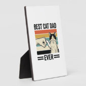 Best Cat Dad Ever Retro Cat Fist Bump Shirt_1 Fotoplaat (Zijkant)