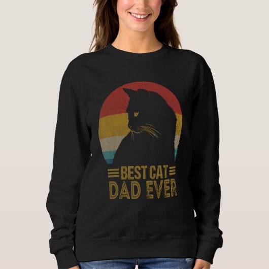Best Cat Dad Ever Retro Sunset Daddy Cat Father s Trui (Voorkant)