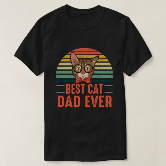 Best Cat DAD Ever Retro  T-shirt (Design voorkant)