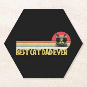Best Cat Dad Ever Shirt Cat Lovers Cat Dad Fabulou Kartonnen Onderzetters