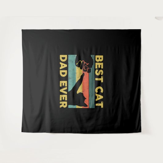 Best Cat Dad ever t-shirt Funny Cat Father Day Wandkleed (Voorkant (horizontaal))