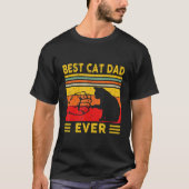 Best Cat Dad Ever tee Funny Cat Daddy Father's Day T-shirt (Voorkant)