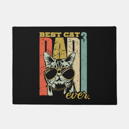 Best Cat Dad ever three cats triple cat dad Deurmat (Voorkant)