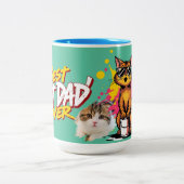 Best Cat Dad Ever - Urban Feline Pride Tweekleurige Koffiemok (Center)