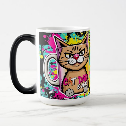 Best Cat Dad Ever – Urban Whisker King Mug Magische Mok (Links)