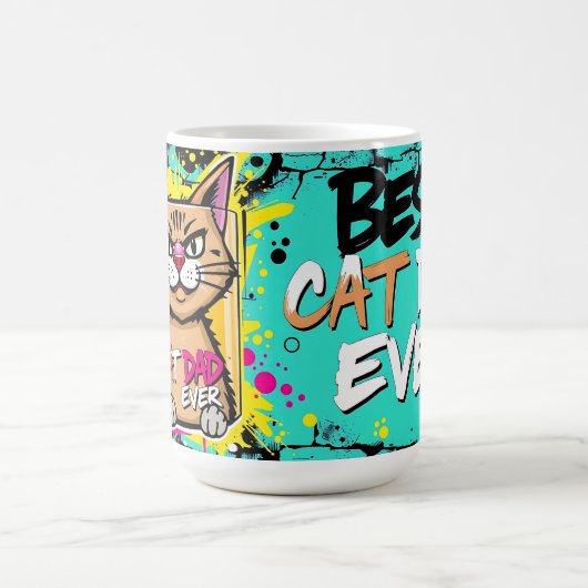 Best Cat Dad Ever – Urban Whisker King Mug Magische Mok (Midden)