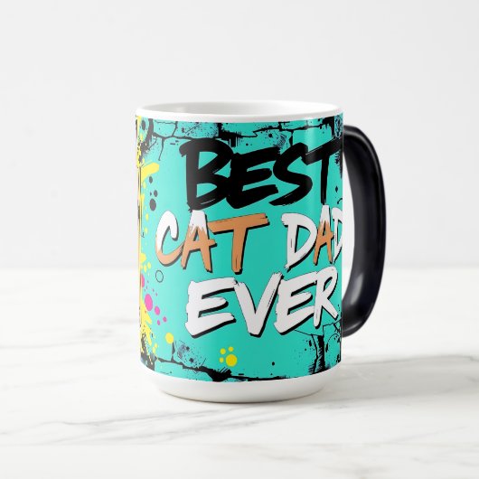 Best Cat Dad Ever – Urban Whisker King Mug Magische Mok (Voorkant rechts)