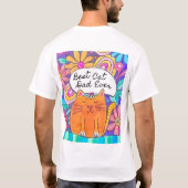 Best Cat Dad Ever Watercolor Cat Lover tee shirt (Achterkant)