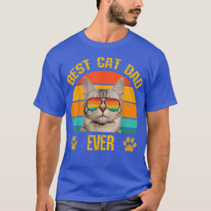 Best Cat DAD Funny Papa Cat with Retro zonnebrille T-shirt