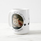 Best Cat Dad gepersonaliseerde foto van Pet Koffiemok (Voorkant links)