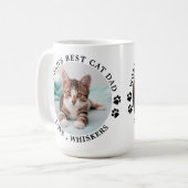 Best Cat Dad gepersonaliseerde foto van Pet Koffiemok (Voorkant links)