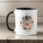 Best Cat Dad in de wereld Eenvoudige aangepaste fo Mok<br><div class="desc">Dit eenvoudige en klassieke ontwerp is samengesteld uit serif typografie en voegt een douanefoto toe.</div>