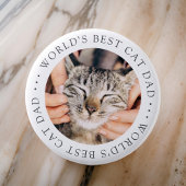 Best Cat Dad in de wereld Eenvoudige aangepaste fo Ronde Button 5,7 Cm