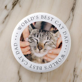 Best Cat Dad in de wereld Eenvoudige aangepaste fo Ronde Button 5,7 Cm