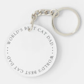 Best Cat Dad in de wereld Eenvoudige aangepaste fo Sleutelhanger (Achterkant)