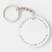 Best Cat Dad in de wereld Eenvoudige aangepaste fo Sleutelhanger (Voorkant)