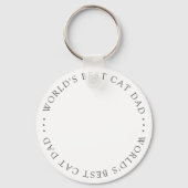 Best Cat Dad in de wereld Eenvoudige aangepaste fo Sleutelhanger (Achterkant)