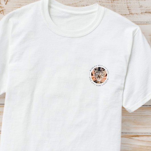 Best Cat Dad in de wereld Eenvoudige aangepaste fo T-shirt