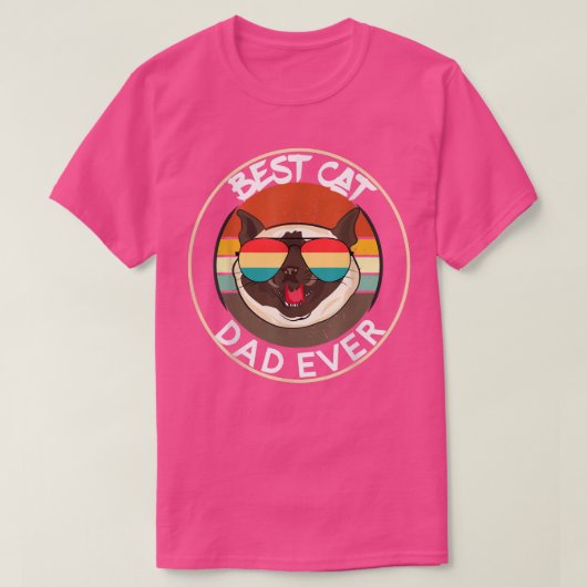Best Cat Dad Ooger Retro Sunset T-shirt (Design voorkant)