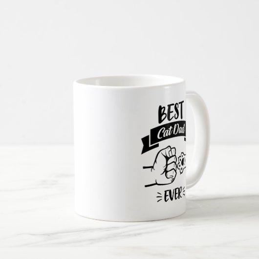 Best Cat Dad Oost Fist & Paw Bump Quottes Koffiemok (Voorkant rechts)