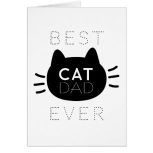 Best Cat Dad Oover Black Cat Face Birthday Kaart