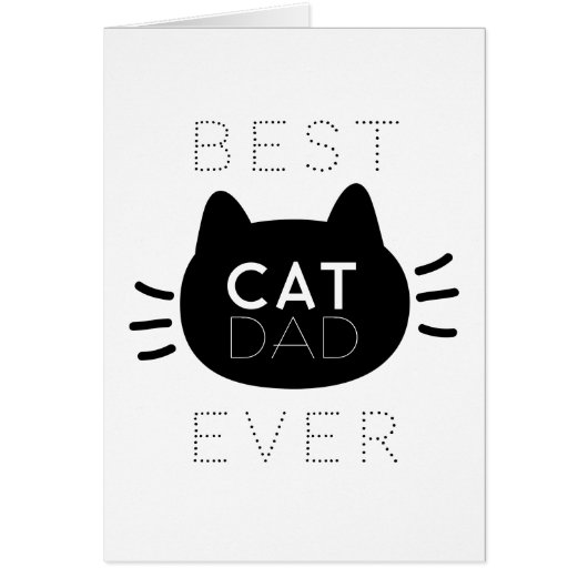 Best Cat Dad Oover Black Cat Face Vaderdag Kaart (Voorkant)