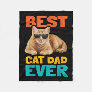 Best Cat Dad over Funny Cat Owner Tabby Birthday F Fleece Deken